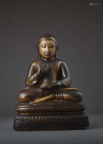 AN EARLY BURMESE MARBLE BUDDHA