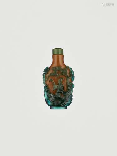 AN OVERLAY GLASS SNUFF BOTTLE, QING