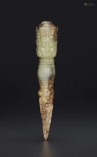 A JADE PHURBA, 18TH 19TH CENTURY