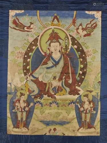 A PADMASAMBHAVA THANGKA EARLY 1800s