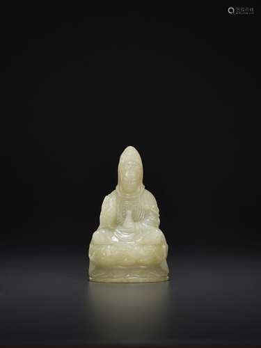 A CELADON JADE GUANYIN, QING