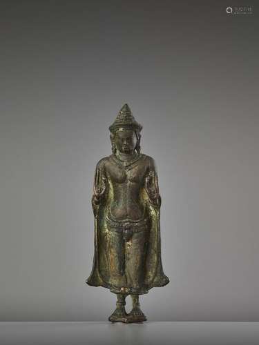 A KHMER LOPBURI BRONZE BUDDHA