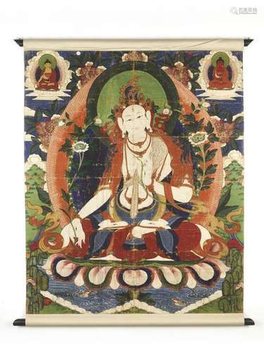 A LARGE SITATARA THANGKA 19TH CENTURY