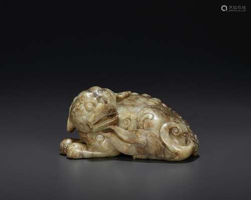 A JADE LION, MING DYNASTY