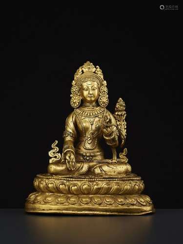 A LARGE BRONZE TARA 18TH CENTURY