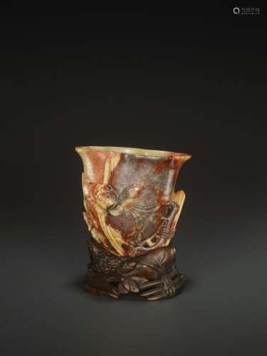 A SOAPSTONE LIBATION CUP, QING