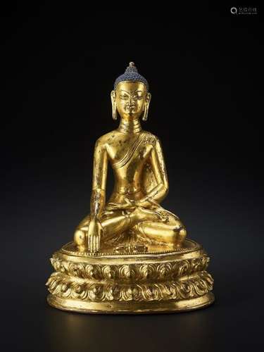 A LARGE VAJRASANA BUDDHA 15TH CENTURY