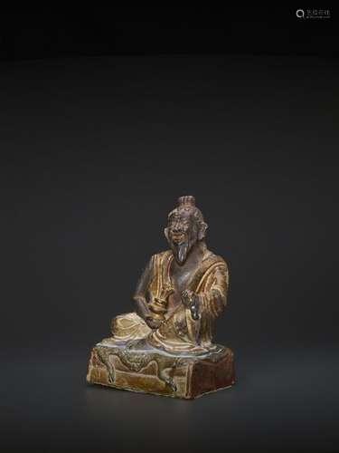 A RARE TERRACOTTA MAHASIDDHA