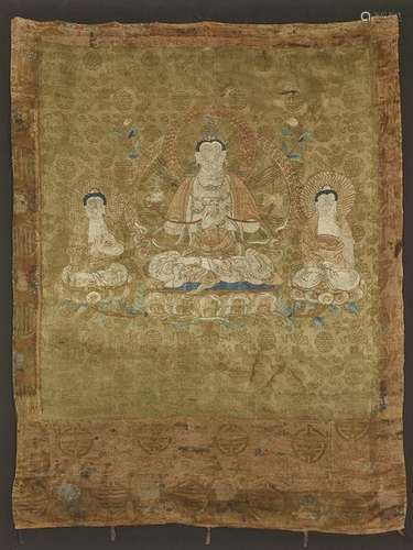 AN EMBROIDERED THANGKA, YONGLE