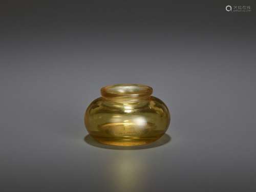 A CITRINE GLASS WASHER, QIANLONG