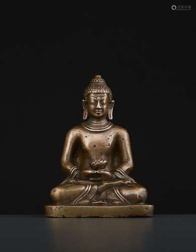 A SHAKYAMUNI BRONZE 17TH CENTURY