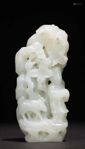 A HETIAN JADE CARVED LANDSCAPE SHAPED PENDANT