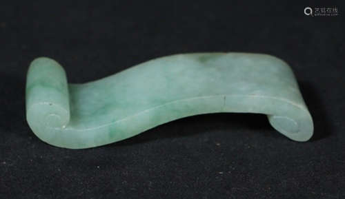 A JADEITE CARVED BED SHAPED INK SLAB