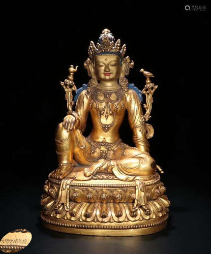 A GILTED BRONZE BUDDHA OF TARA