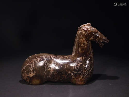 AN OLD JADE ORNAMENT OF HORSE