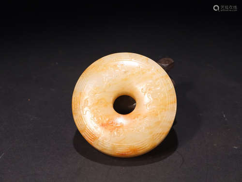 A XINJIANG WHITE HETIAN JADE PENDANT OF FORTUNE