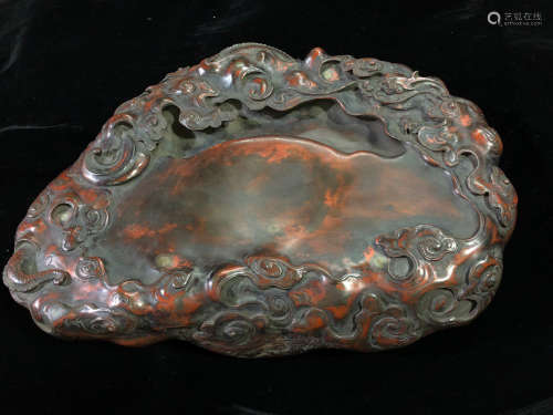 A DUAN STONE CARVED CLOUD PATTERN INK SLAB