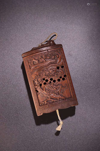 A BAMBOO CARVED HOLLOW PATTERN CENSER