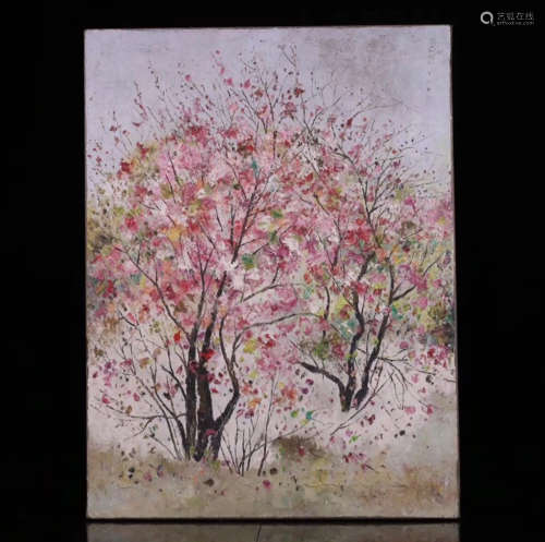 A FLORAL OIL PAINTING