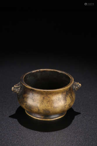 A GILT BRONZE CASTED BEAST PATTERN CENSER