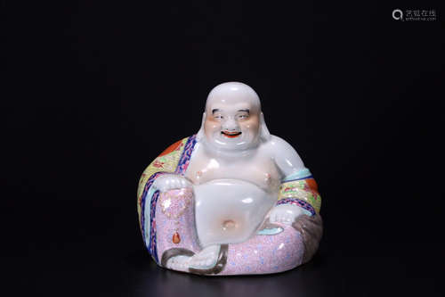 A FAMILLE ROSE GLAZE MAITREYA BUDDHA