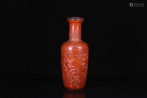 A GOURD CARVED STORY PATTERN VASE