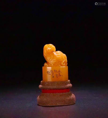 17-19TH CENTURY, A BIRD DESIGN SHOUSHAN STONE SEAL, QING DYNASTY