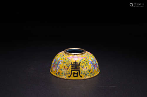 17-19TH CENTURY, A FLORAL PATTERN ENAMEL BRUSH WASHER, QING DYNASTY