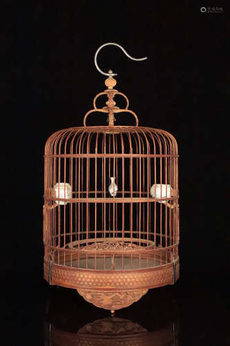 17-19TH CENTURY, AN OLD BAMBOO BIRDCAGE, QING DYNASTY