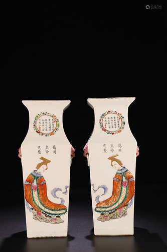 17-19TH CENTURY, A STORY DESIGN PORCELAIN VASE, QING DYNASTY