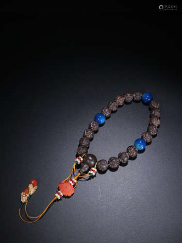 17-19TH CENTURY, AN OLD AGILAWOOD ROSARY, QING DYNASTY