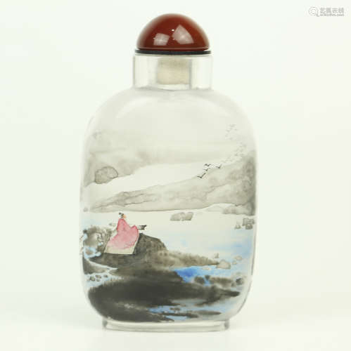 A Chinese Crystal Inside Painting Snuff Bottle