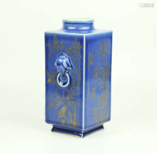 A Chinese Blue Glazed Porcelain Vases