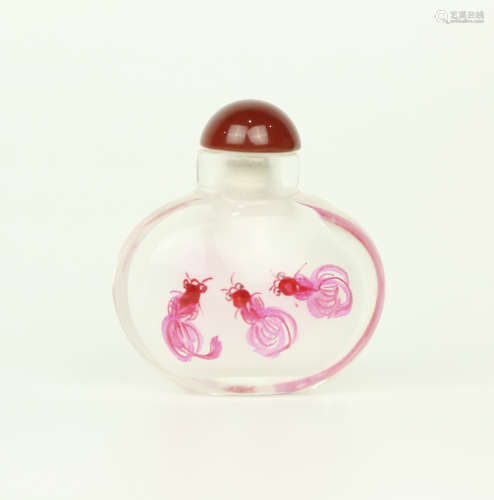 A Chinese Crystal Inside Painting Snuff Bottle