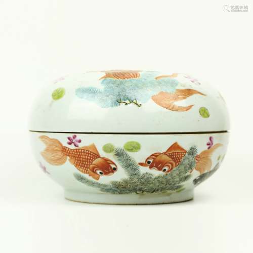 A Chinese Famille-Rose Round Box with Cover