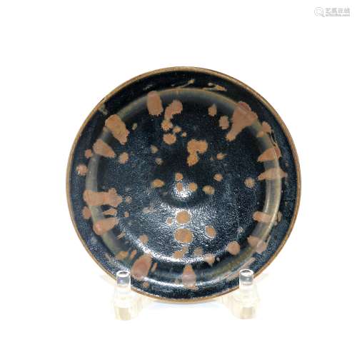 A Chinese Black Glazed Porcelain Plate