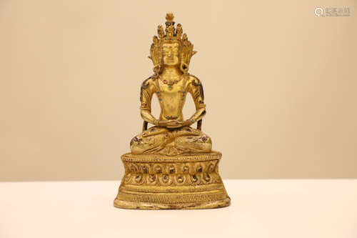 A Chinese Gilt Bronze Buddha