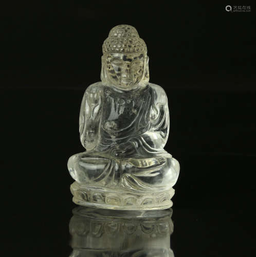 A Chinese Carved Crystal Buddha