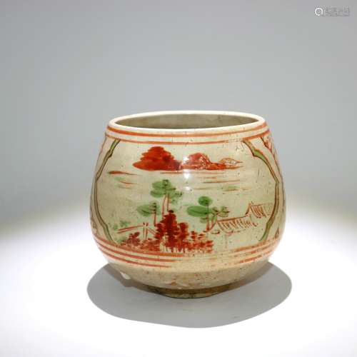 A Chinese Red and Green Glazed Porcelain Bowl
