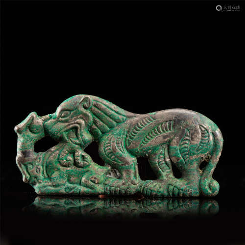 CHINESE SILVER BEAST PLAQUE