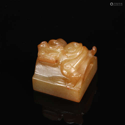 CHINESE JADE BEAST SEAL HAN DYNASTY