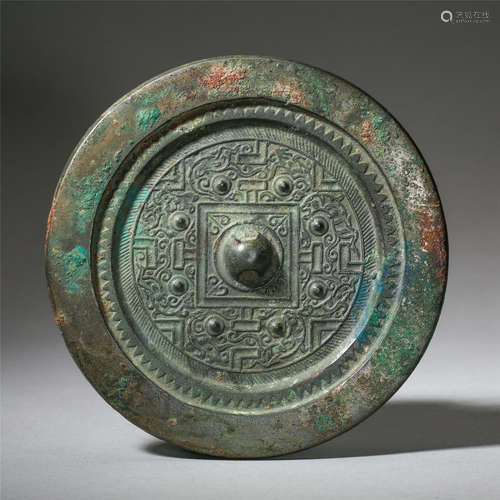 CHINESE BRONZE ROUND MIRROR TANG DYNASTY