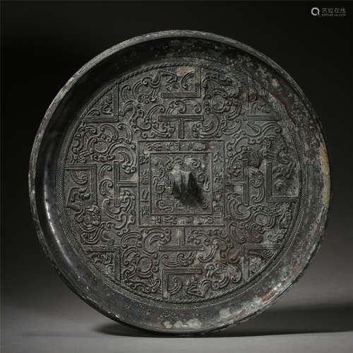 CHINESE BRONZE ROUND MIRROR HAN DYNASTY