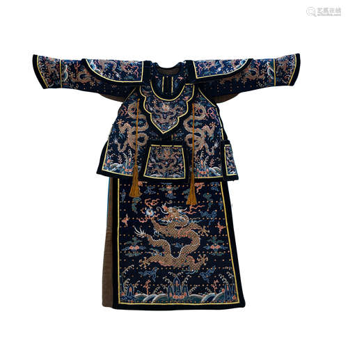 CHINESE EMBROIDERY KESI DRAGON IMPERIAL ARMOR ROBE