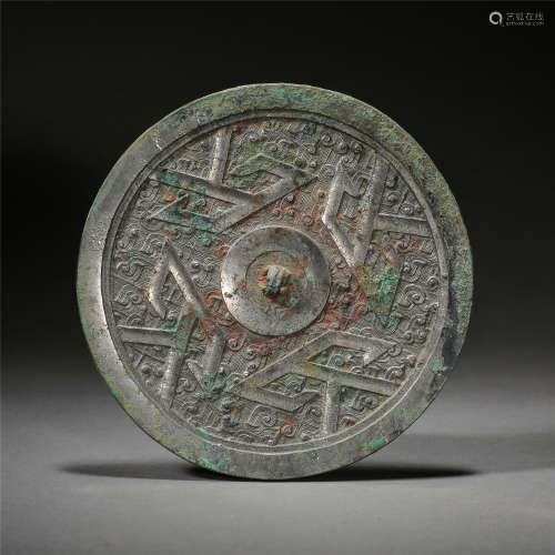 CHINESE BRONZE ROUND MIRROR TANG DYNASTY