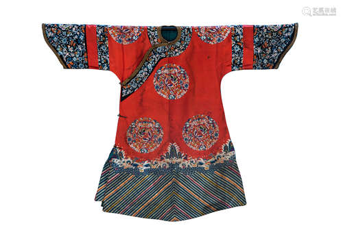 CHINESE EMBROIDERY KESI BUTTERFLY RED ROBE