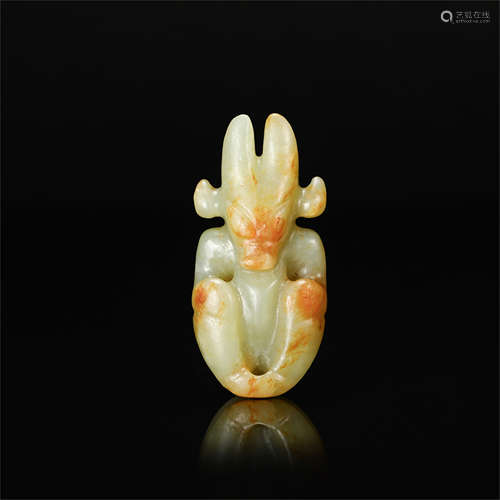 CHINESE ANCIENT JADE SEATED FIGURE