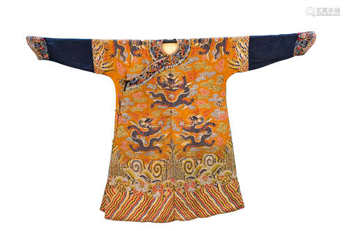 CHINESE EMBROIDERY KESI DRAGON IMPERIAL ROBE