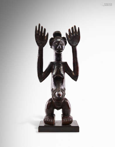 Luba Caryatid Figure from a Stool, Democratic Republic of the Congo