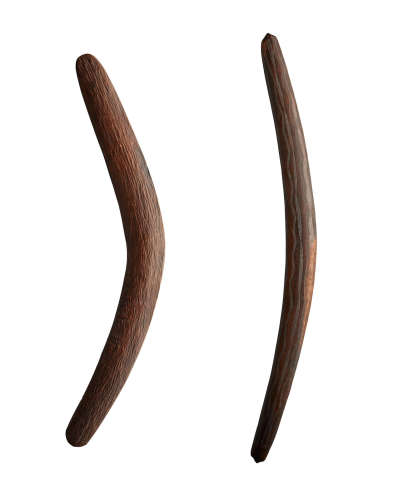 Two Aboriginal Throwing Clubs, Southern Queensland and Central Australia